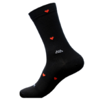 CALCETAS HUIZAPOL HEART NEGRO ROJO